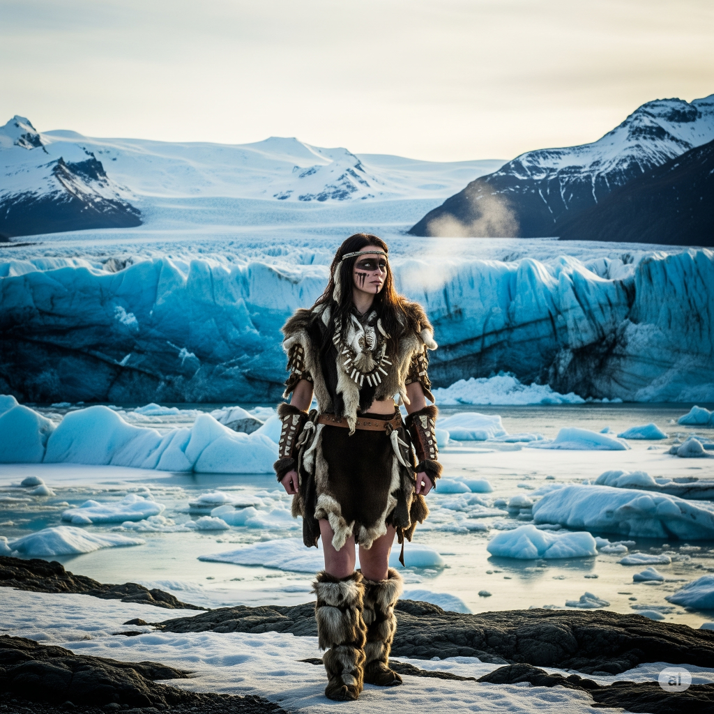 一个ai模特在冰河世纪